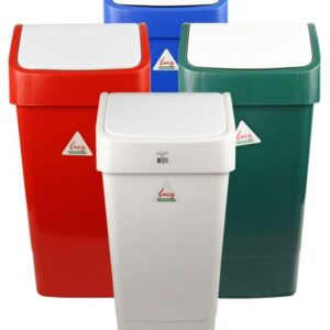 Lucy coloured swing top bin available in red, blue, green and white