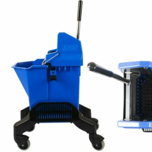 3 different angles of Blue SYR Nu 2 Combine Bucket and Wringer