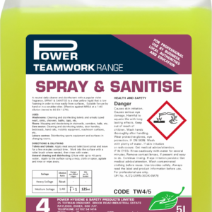 Power Teamwork Range Spray & Sanitise 5L Container