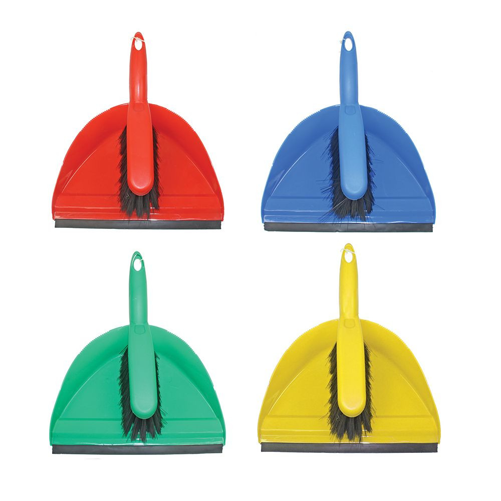 Soft Dustpan and Brush - Colour Coded, available in red, blue, green and yellow