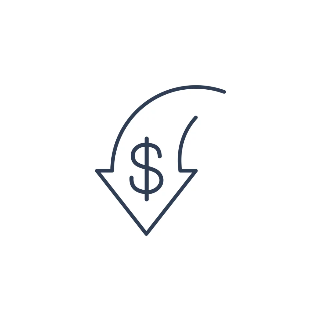 infographic arrow with dollar sign
