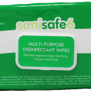 200 pack of sanisafe6 multi-purpose disinfectant wipes