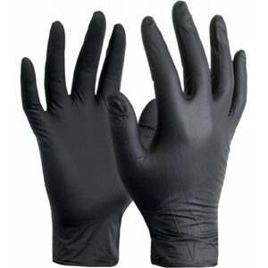 Black nitrile gloves