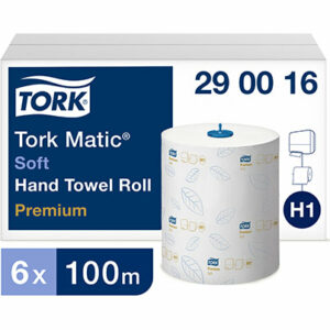 Box of 6 x 100m tork matic soft hand towel roll premium