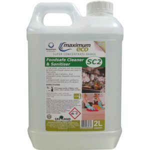 Maximum eco super concentrate range food safe cleaner and sanitiser SC2 2L