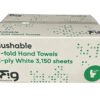flushable v-fold hand towels 2ply white 3150 sheets