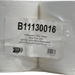 B11130016 centrefeed toilet tissue white pure 2ply
