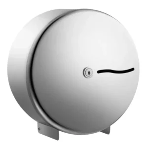 polished stainless steel jumbo toilet roll dispenser