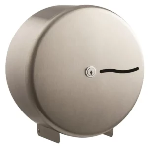 brushed stainless steel mini jumbo toilet roll dispenser