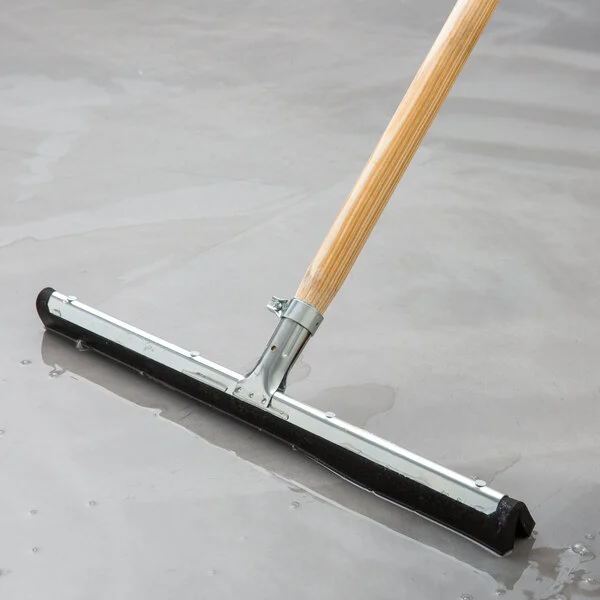 metal floor squeegee with wooden handle