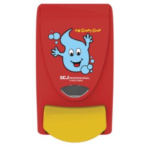 Mr Soapy Soap red soap dispenser