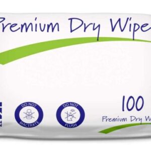 pack of 100 premium dry care patient wipes