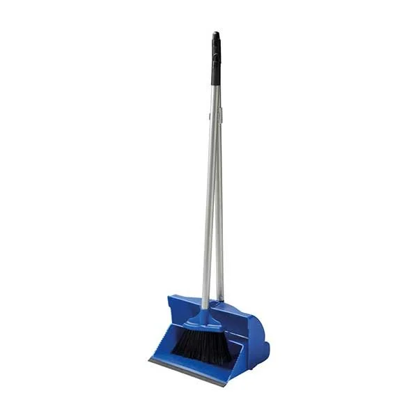 blue long handled lobby dustpan/brush set