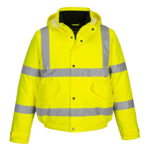 Yellow hi visibility bomber jacket