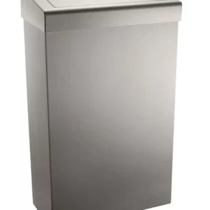 Brushed Stainless 30ltr Waste Bin - Flap Lid