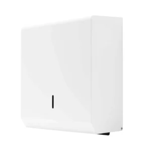 white metal hand towel dispenser