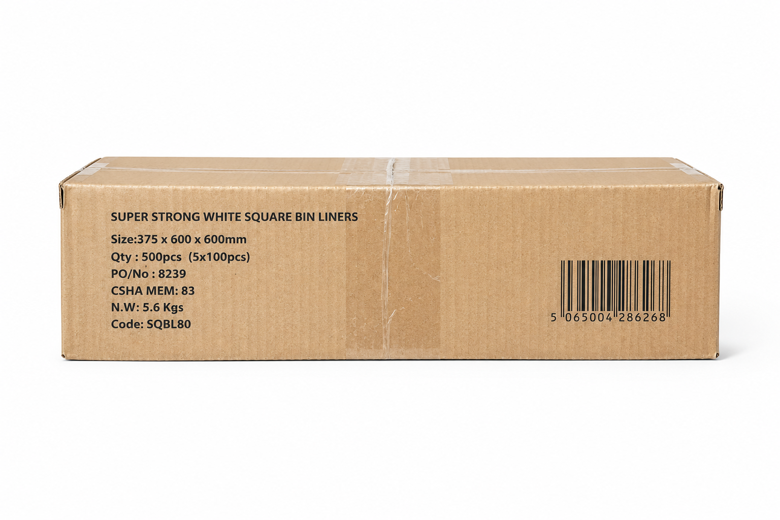 Super Strong White Square Bin Liners – 375 x 600 x 600mm